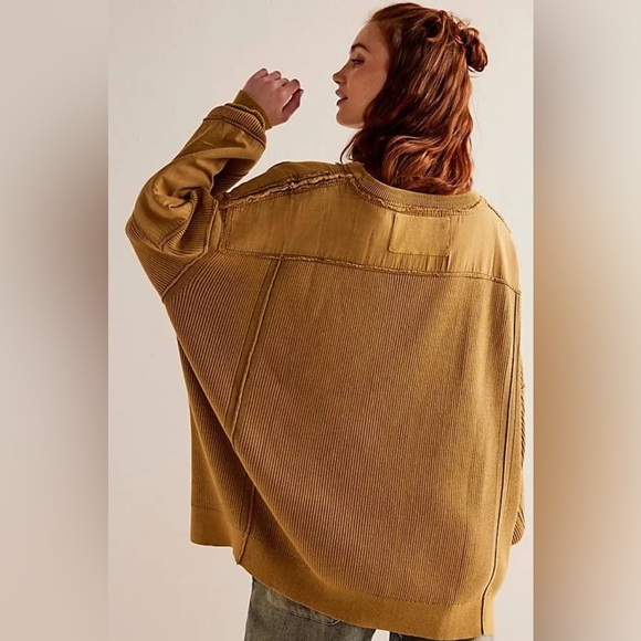 NWT Free People We The Free Worn Thru Pullover Sweater XS Rib Knit - Picture 3 of 6